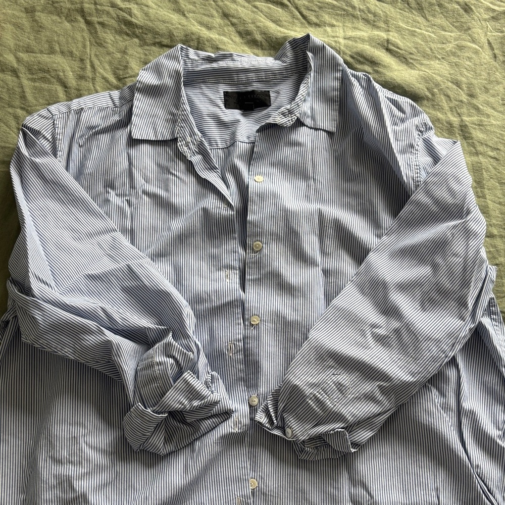 Nili Lotan Classic Blue Striped Shirt